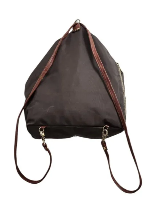 Isanti Italy Leather Backpack Brown Black Large Slouchy Minimalist Made In Italy - Picture 3 of 11